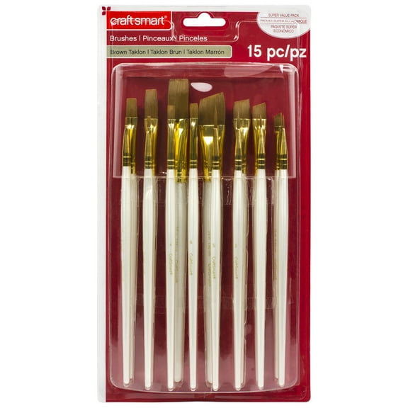 Craft Smart Brown Taklon Super Value Paintbrush Pack