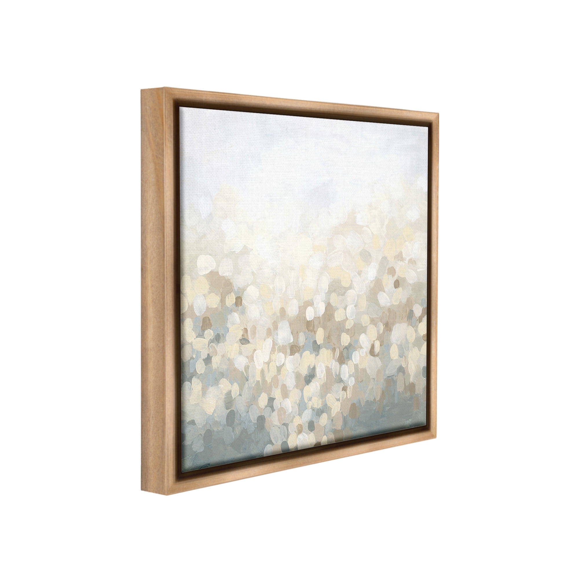 Stupell Industries Dotted Neutral Gradient Abstract Painting Brown Floater Framed Canvas Art Print Wall Art, 18 x 18
