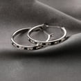 thumbnail image 2 of Hoop Earrings for Women, 14K Gold or Rhodium plated, Crystal, 1" Circle Hoop, 2 of 3