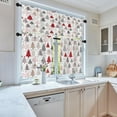 thumbnail image 3 of Emvency Christmas Kitchen Curtains Grey and Red Christmas Tree Window Curtains and Valances Set 36 Inch, Winter Short Tier Curtain for Kitchen, Small Kitchen Decor, 3 of 6