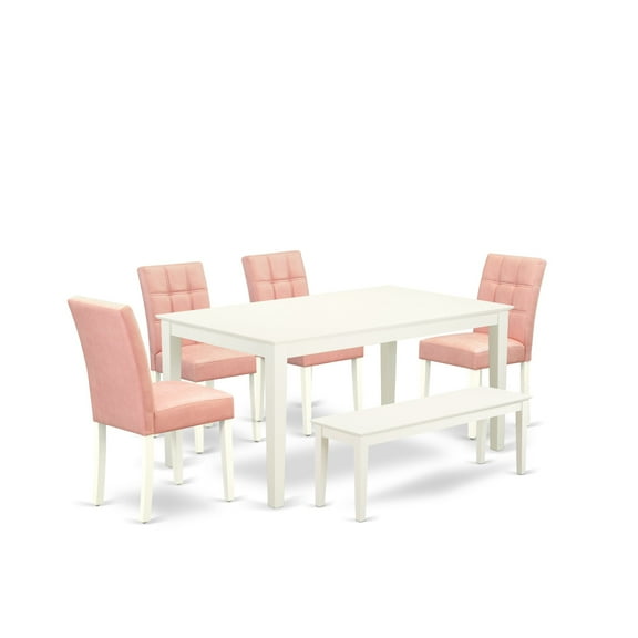 East West Furniture 6 Piece contain A Mid-Century Table Set Kitchen Table