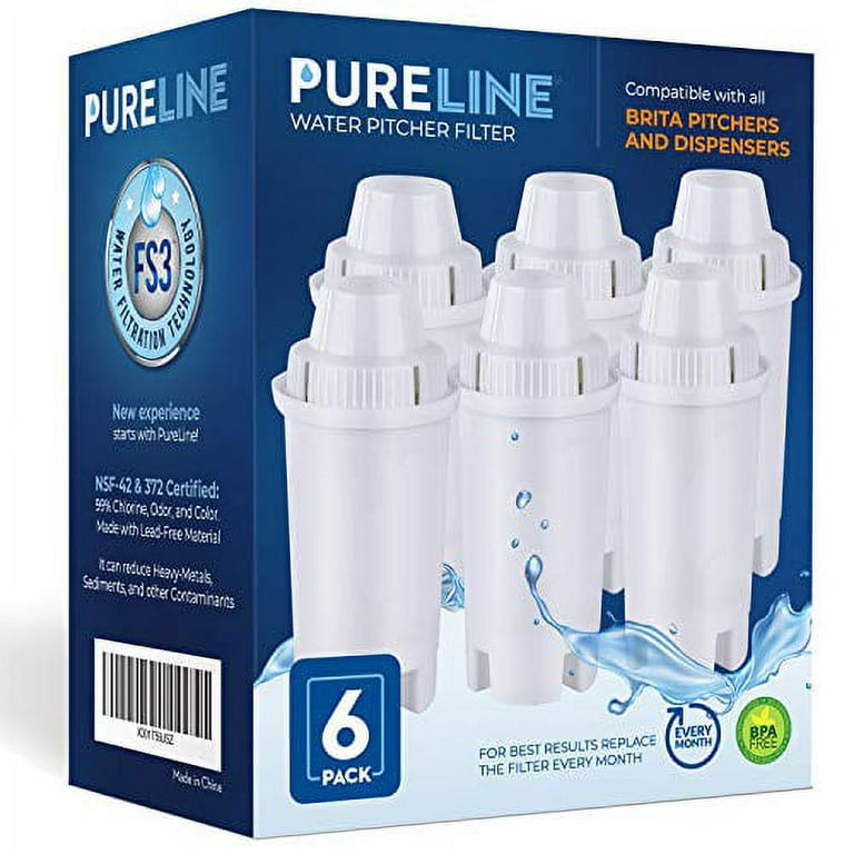 Pureline Replacement for Brita® Filter, Pitchers and Dispensers, Classic  35557, OB03, Mavea® 107007, Replacement for Brita® Pitchers Grand, Lake