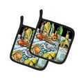 thumbnail image 2 of Sit A Spell Seafood Dinner Pair of Pot Holders 7.5 in x 7.5 in, 2 of 2