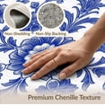 thumbnail image 6 of ODIKA 5'x7' Washable Area Rug Easy Care, Non-Shedding, Pet Friendly, Porcelain With Scrolling Botanical Border Chinoiserie Floral Refined Structured for Small Living Room, Bedroom, 6 of 7