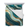 thumbnail image 7 of Teal Marble Twin Size Down Alternative Comforter, Lightweight Comforter Quilt Bedding Set with Pillow Shams Modern Abstract Gold Fluid Art All Seasons Bed Comforter Duvet Insert 68"x86", 7 of 7