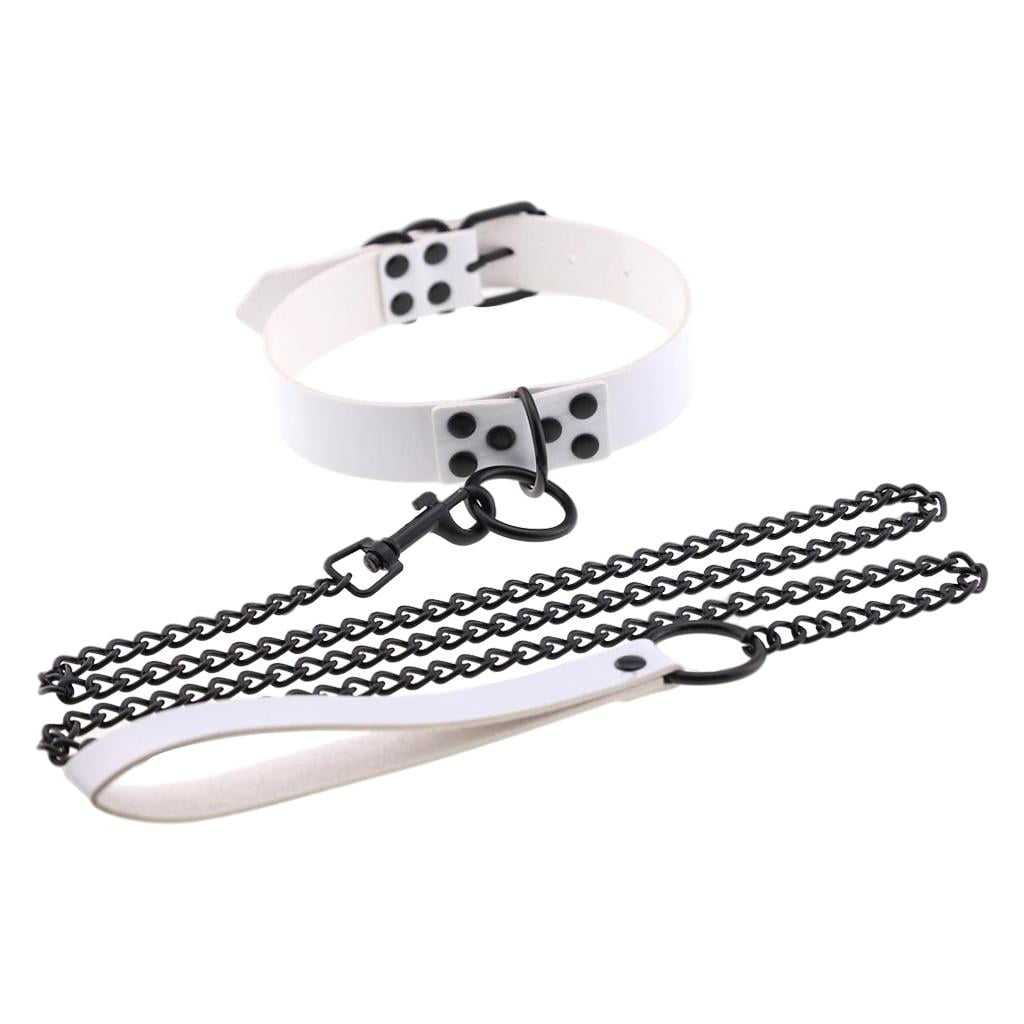 Female Male O Ring Traction Rope Necklace Choker Chain Circle Adjustable Collar White Walmart Com