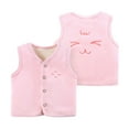 thumbnail image 4 of Staki Purple Vest Kids Toddler Baby Sleeveless Vest Coats Buttons Open Front V Neck Jacket Vest Cotton Soft Fall Lightweight Coats for Girls(Pink,4-5 Years), 4 of 4