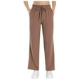 thumbnail image 1 of NECHOLOGY Women's Wide Leg Athletic Capris with Pockets and Drawstring, Red, Size M, 1 of 7