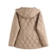 thumbnail image 3 of Parkas de manga larga para mujer, abrigo cálido con bolsillo, chaqueta larga con cuello vuelto, abrigo de invierno de plumón para mujer, 3 of 5