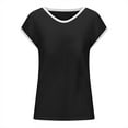 thumbnail image 3 of ZyeKqe Tank Tops for Women Casual Summer V Neck Cap Sleeve T Shirts Lightweight Color Block Tees Top, 3 of 7