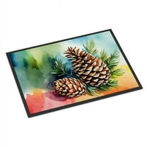 Carolines Treasures DAC1665JMAT 24 x 36 in. Unisex Maine White Pine Cone & Tassels in Watercolor Indoor or Outdoor Mat