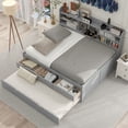 thumbnail image 3 of Euroco Wood Full Size Captain Bed with Trundle and Drawers, Light Grey, 3 of 13