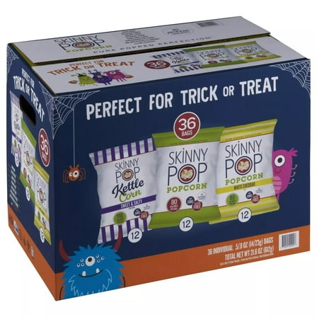 SkinnyPop Popcorn Halloween Variety Snack Pack (36 Count)