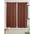 thumbnail image 2 of Dark Brown Bedroom Curtains 63 Inches length, Farmhouse Burlap Solid Brown Color Modern Linen Texture Window Treatment Curtain Drapes, Rod Pocket Curtain Panels for Living Room, 42"x63", 2 Panels, 2 of 7