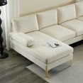 thumbnail image 4 of Ktaxon Sectional Sofa, U-Shape Convertible Couch Set with Soft Linen Fabric, Lounge Sleeper with Chaise for Living Room 4 Seat Beige, 4 of 10