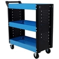 thumbnail image 5 of Heavy Duty 3 Tier Rolling Tool Cart, Blue - Lockable Casters & Side Pegboardfor Repair Shop, Garage, Warehouse,（Red）, 5 of 11