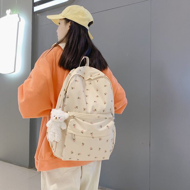 Mochila con estampado floral para niñas, estudiantes universitarios, mochila escolar de viaje fresca