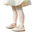 thumbnail image 4 of Jalioing Girls Lace Tights Footless Knit Hollowed Leggings Toddler Baby's Cute Ankle Length Stocking Pants, 4 of 7