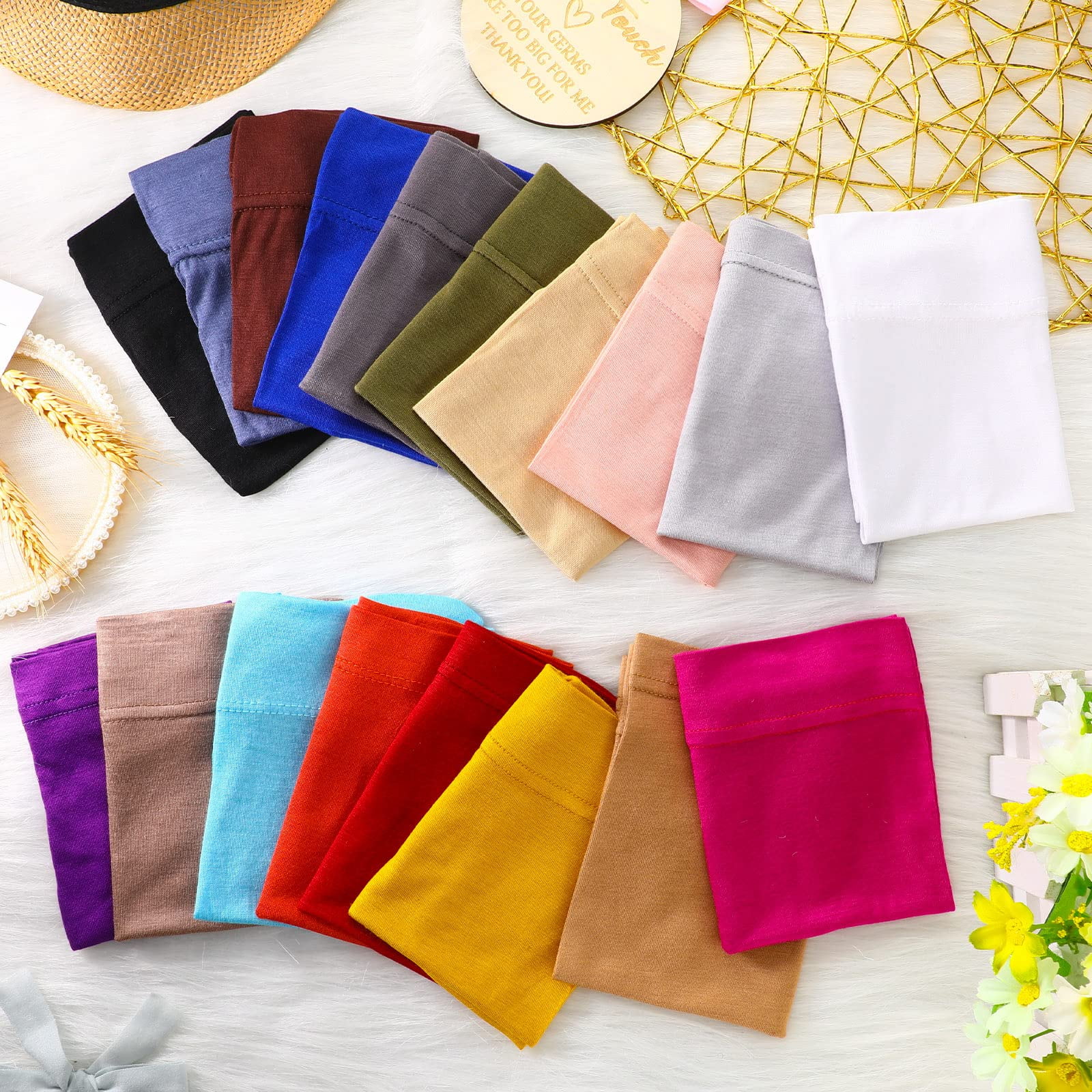 18pcs Inner Hijab Cap for Women, Islam Muslim Turban Under Scarf Undercap Soft Jersey Bonnet Tube Cap