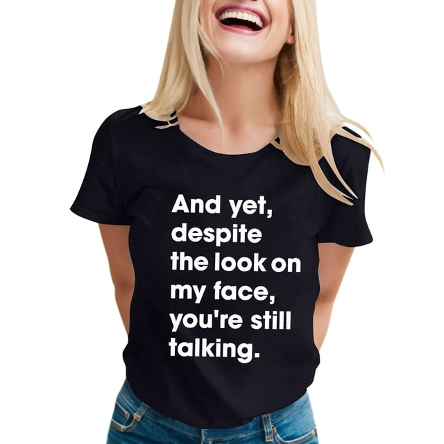 Camiseta con estampado sarcástico para mujer - Camiseta informal de manga corta con frases divertidas