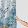 thumbnail image 3 of Orinice  Nautical Coastal Turtle Shower Curtain, Coral Starfish Seashell Ocean Themed Bathroom Curtain, Underwater Seahorse Bathroom Decor Blue  69x72, 3 of 7