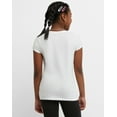 thumbnail image 3 of Hanes Essentials Girls' Cotton T-Shirt, 2-Pack White S, 3 of 5