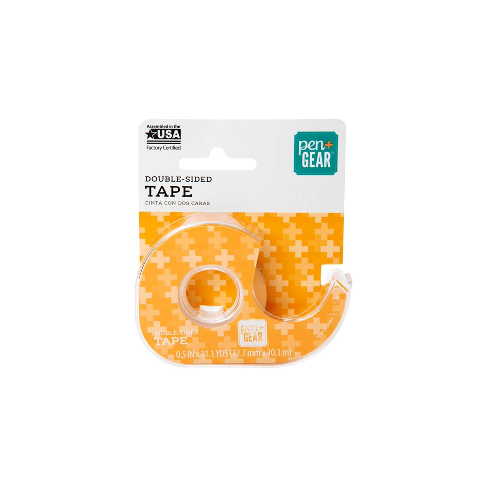 Pen + Gear Double Sided Tape, Clear, 1/2" x 400", 1 Roll with Dispenser