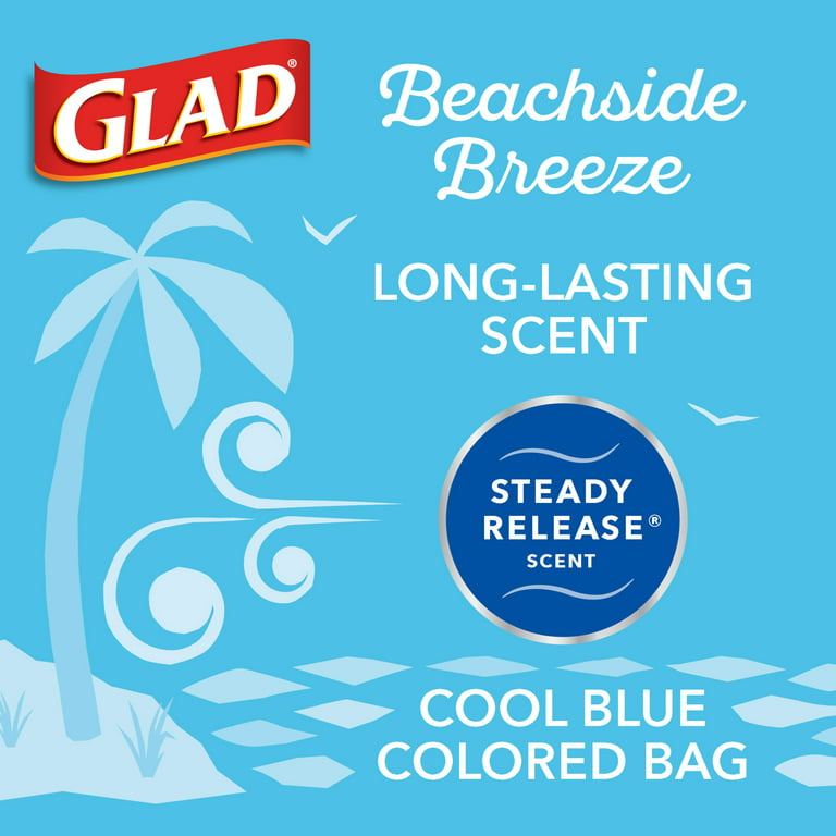 Glad Small Trash Bags, 4 Gallon, 20 Bags (Beachside Breeze Scent, Febreze Freshness)