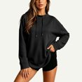thumbnail image 5 of Vivianyo HD Women's Long Sleeve Mock Neck Sweatshirt, Curved Hem Loose fit Pullover Top for Women, Fall Casual Knit for Short Trip and Home Relaxation, Sizes S-2XL, 5 of 8