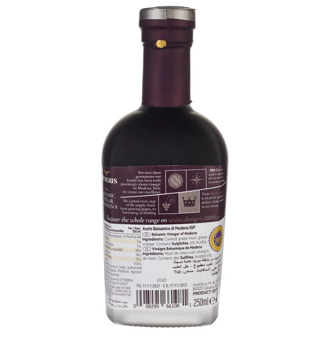 De Nigris Platinum Eagle Balsamic Vinegar of Modena - 250mL