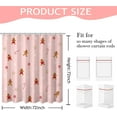 thumbnail image 3 of Pink Christmas Shower Curtain Cute Gingerbread Snowflake Shower Curtain for Christmas Bathroom Decor Xmas Candy Stars Holiday Home Decor Bath Curtain for Kids Girls, 72 X 72 Inch, 3 of 6