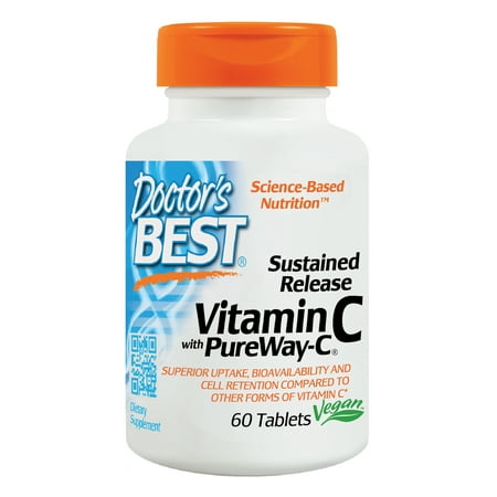 Doctor's Best Sustained Release Vitamin C with Pureway C, Non-GMO, Gluten Free, Soy Free, Vegan, Healps Support, 60