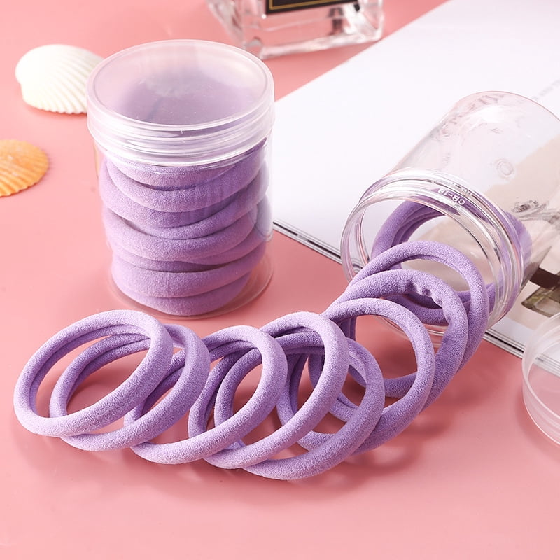 Élastiques à Cheveux Bébé - Coton Doux - Sans Métal - 100 Pièces - Pour Petites Filles, Enfants