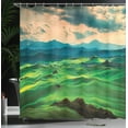 thumbnail image 4 of Ambesonne Spring Shower Curtain, Tuscany Rolling Hills, 69"Wx84"L, Seafoam Green, 4 of 5