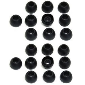 JustEarbuds 5 Pair Double Flange Earbud Headphones Replacement Silicone Ear Tips for Skullcandy Black LG Powerbeats Mpow, Panasonic Symphonized iFrogz