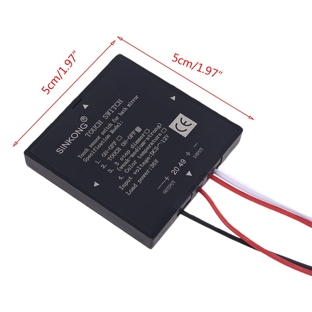 DC 12V 3A Bathroom Glass Lamp Mirror LED Light Switch On/Off Touch Switch Sensor DC 12V 3A Bathroom Glass Lamp Mirror LED Light Switch On/Off Touch Switch Sensor