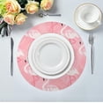 thumbnail image 5 of SKYSONIC Pink Flamingos Pattern Round Placemats for Dining Table Non-Slip Heat-Resistant Polyester Table Mats Set of 1 Washable Table Mats for Kitchen Dining Table Decoration (778), 5 of 7