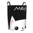 thumbnail image 2 of Haiem Cat Meow Leather Dirty Clothes Laundry Basket,Sturdy & Waterproof,Collapsible Round Design For Efficient Space Management,Multi-Purpose Storage Basket, 2 of 8