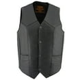 thumbnail image 6 of Milwaukee Leather LKM3730 Men's Black Leather Western Style V-Neck Motorcycle Rider Vest with Front Snap Closure 42, 6 of 6