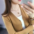 thumbnail image 6 of Spring Summer Single Breasted Thin Cardigan Solid Casual Medium Strech V-Neck Short Women's Clothing High Quality Long Sleeve, 6 of 6