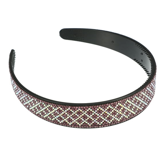 Unique Bargains No Slip Rhinestone Wide-brimmed Headband Classic Style Headband for Women 4.45"x0.98" Purple
