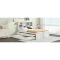 thumbnail image 6 of Newboti Furniture Full Size Platform Bed with Storage Headboard, Charging Station, Twin Size Trundle and 3 Drawers, Antique White NO.79306, 6 of 16