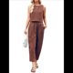 thumbnail image 3 of Conjunto de 2 Piezas de Cuadros para Mujer, para Vacaciones en la Playa, Verano, Camiseta Sin Mangas, Pantalones y Traje. Rojo Óxido XXL, 3 of 10