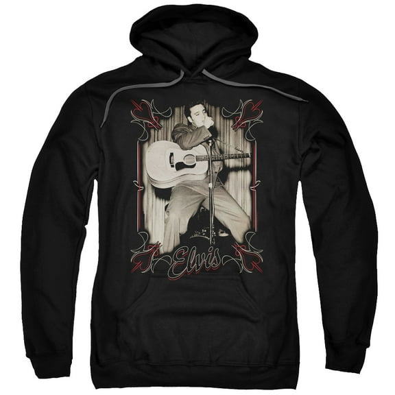 Elvis Presley Elvis Pinstripes Adult Pullover Hoodie Sweatshirt Black