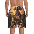 thumbnail image 3 of KLL Flower Field Poodle Men's Casual Summer Beach Shorts Hawaiian Shorts with Pockets-Medium, 3 of 5
