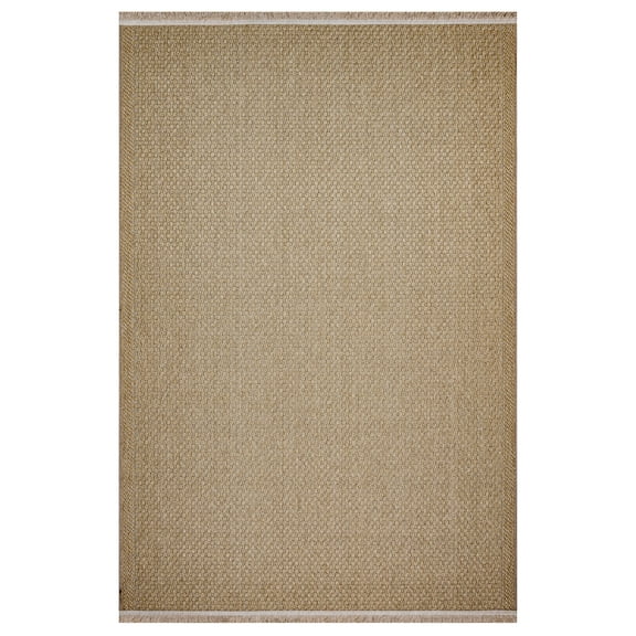 Abjectly Beige Jute Sisal Area Rugs for Living Room Jacquard Textured Modern Rugs Soft Geometric Rug for Bedroom Mid Century Washable Rug Non-Slip Bohemian Carpet Perfect for Dining Room Office Beige