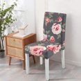 thumbnail image 4 of Artistic Wildflower Tropical Flower and Leaves Rustic Dining Chair Covers 4 Pack Washable Polyester Stretch Slipcovers Removable Seat Protector for Summer Dining Room, 4 of 7