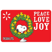 Holiday Snoopy Peace Joy Walmart eGift Card