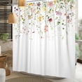 thumbnail image 3 of Spring Flower Shower Curtain, Floral Plant Machine Washable Waterproof Fabric Stall Size for Bathroom Bathtub Decor with Hooks 72Wx84H, 3 of 6