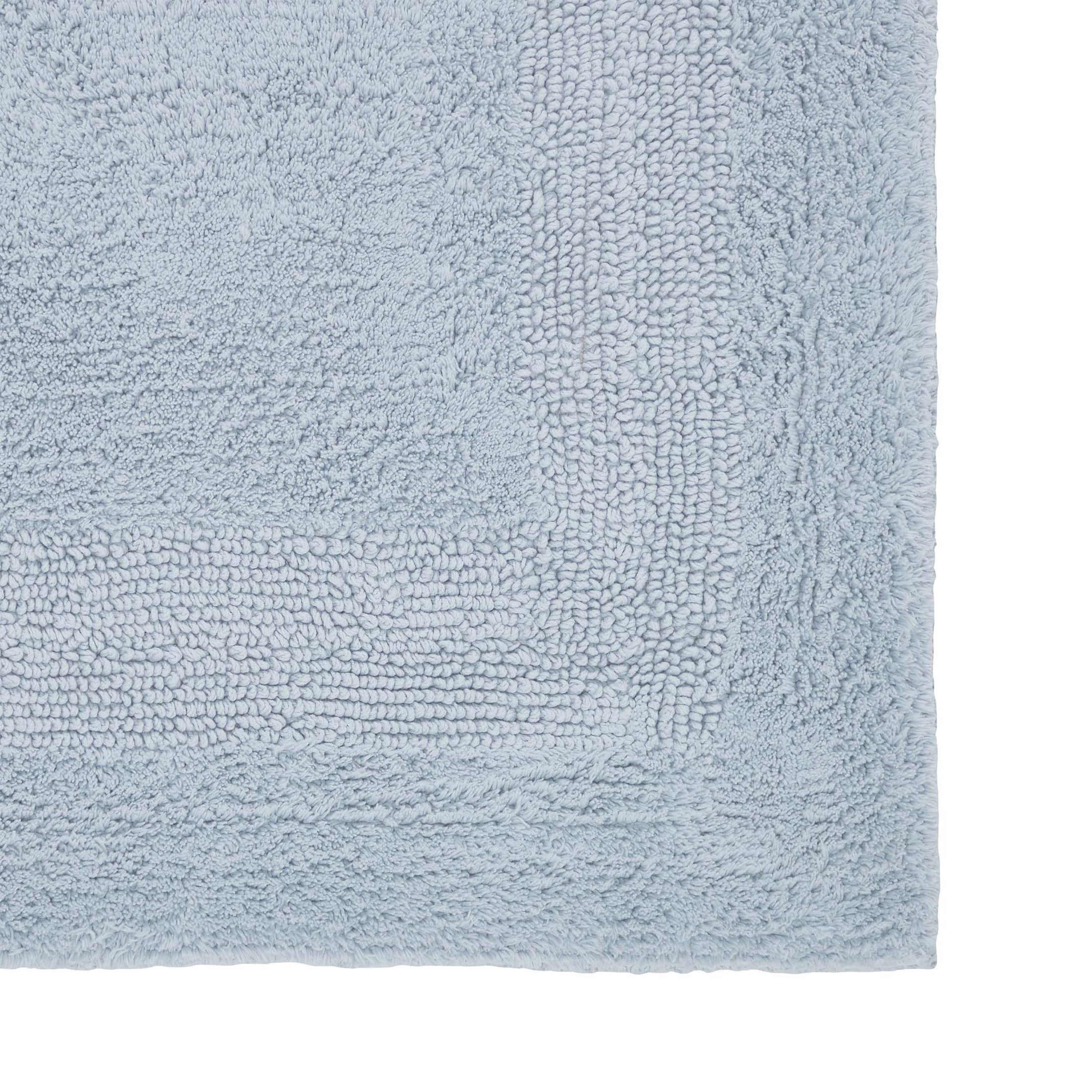VCNY Home Jessica Light Blue Ring Spun Cotton Reversible Bath Runner, 24" x 60"